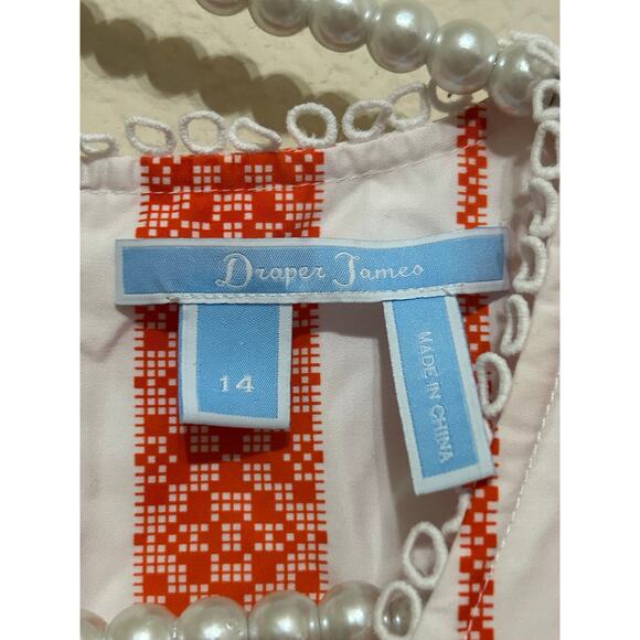 Draper James Size 14 Sleeveless Blouse Cotton Striped Spring Summer Shirt - Picture 3 of 9